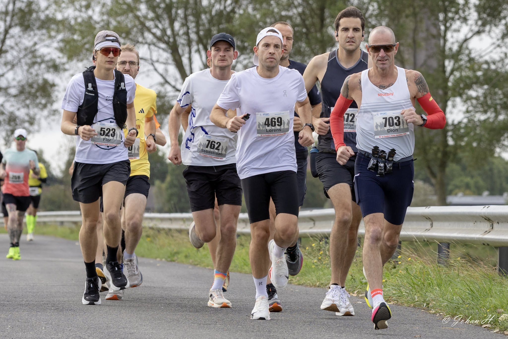 Smalll group of runners