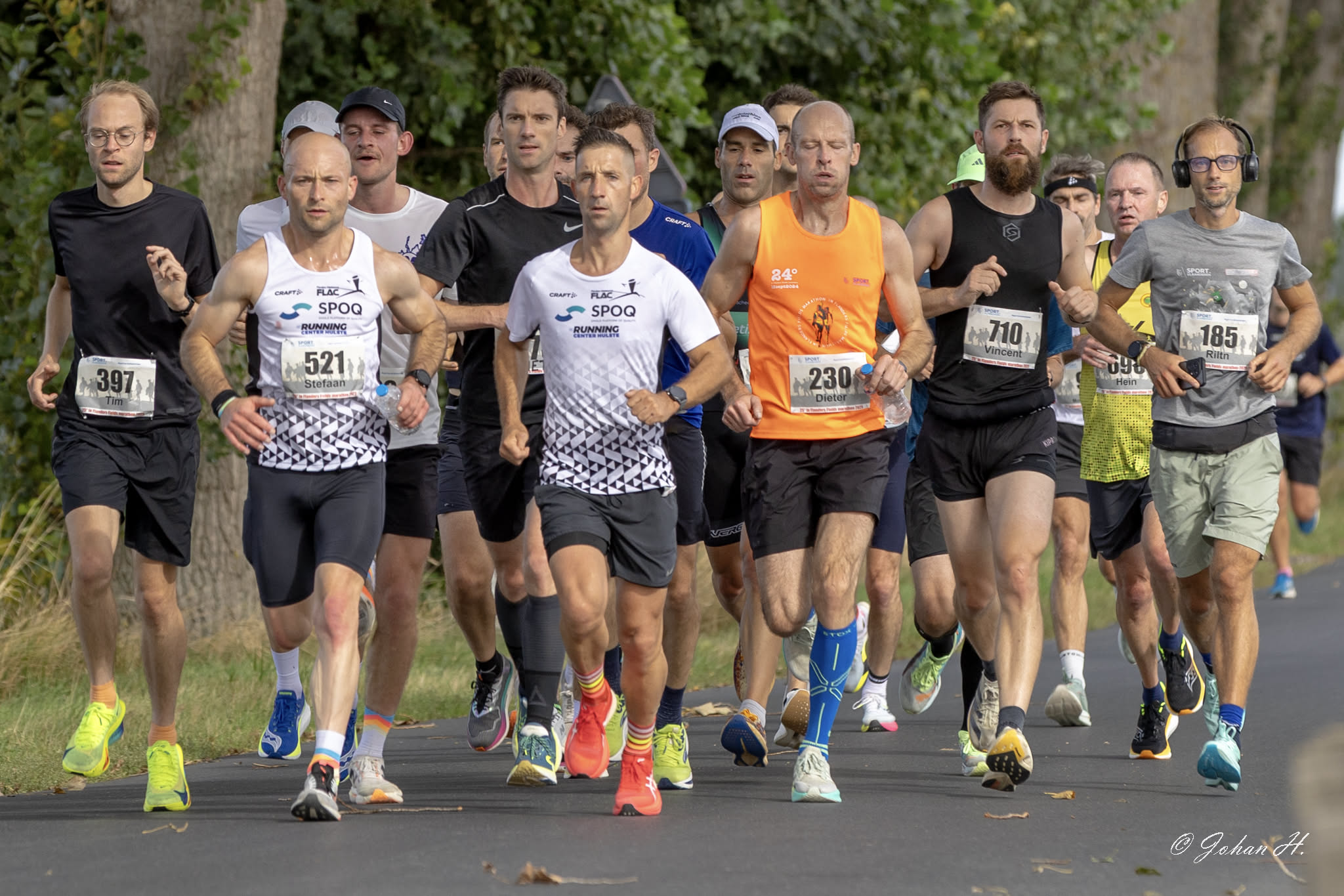 The (larger) pack running together